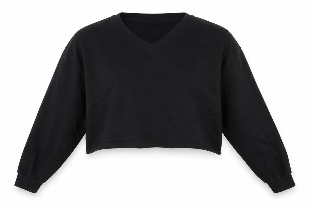 ASOS DESIGN Women’s Black V-Neck Pullover Sweatshirt