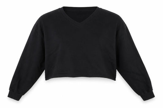 ASOS DESIGN Women’s Black V-Neck Pullover Sweatshirt