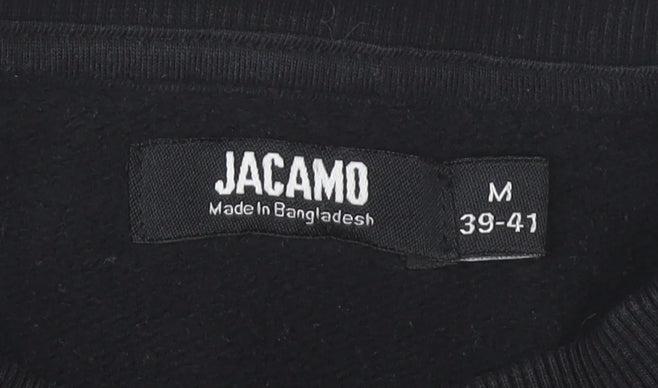 Jacamo Men's Black Pullover Sweatshirt, M, Crew Neck