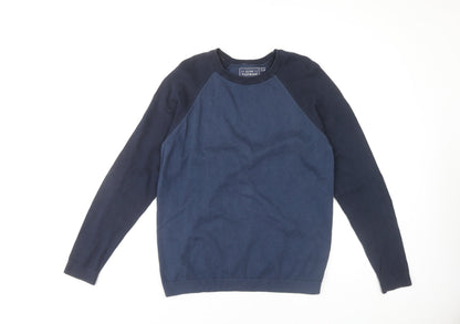 Additional front view of Topman Men's Blue jumper, M, Crew Neck