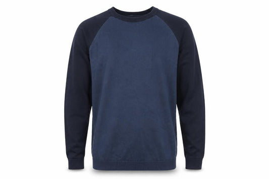 Front view of Topman Men's Blue jumper, M, Crew Neck
