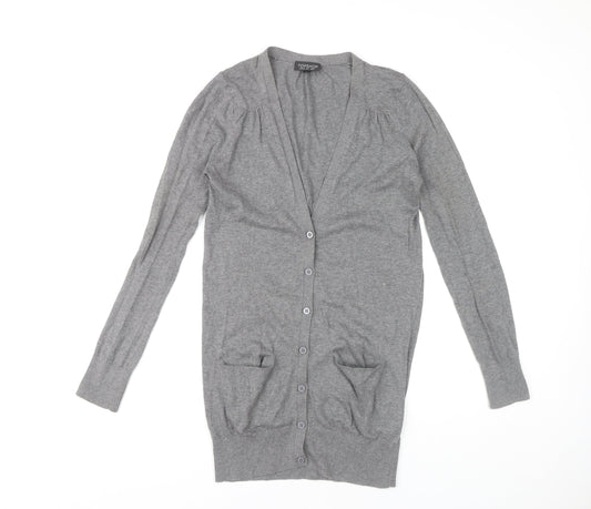 Topshop Women’s Grey Cardigan, Size 8, Long Sleeve