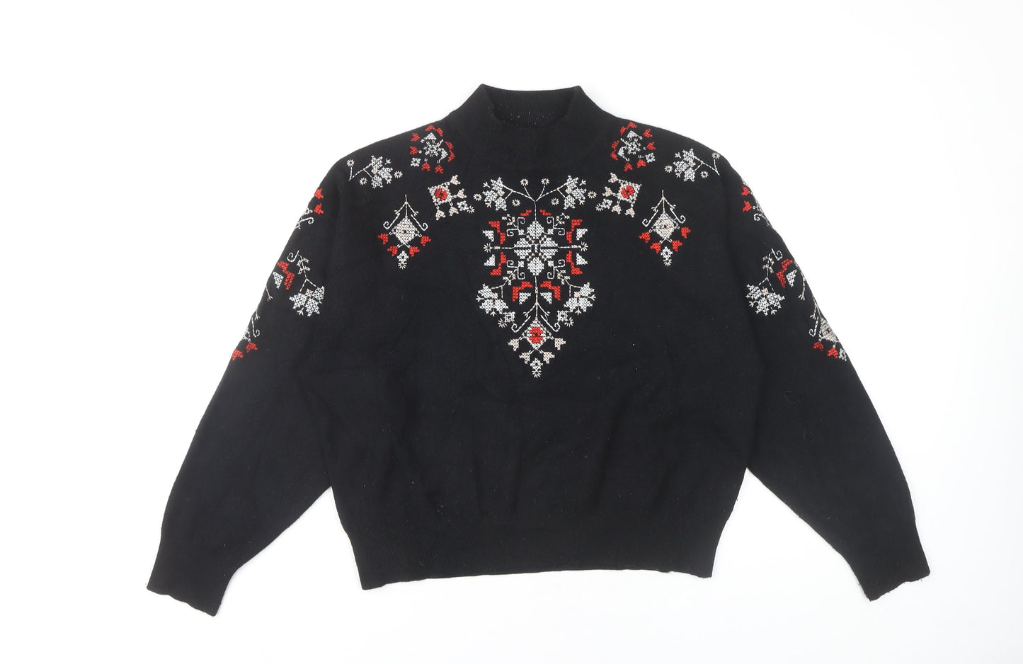 New Look Women's Black Mock Neck Pullover Jumper M