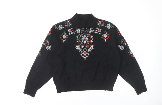 New Look Women's Black Mock Neck Pullover Jumper M