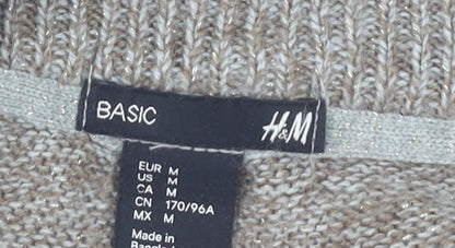 H&M Women's Beige Open Front Cardigan M