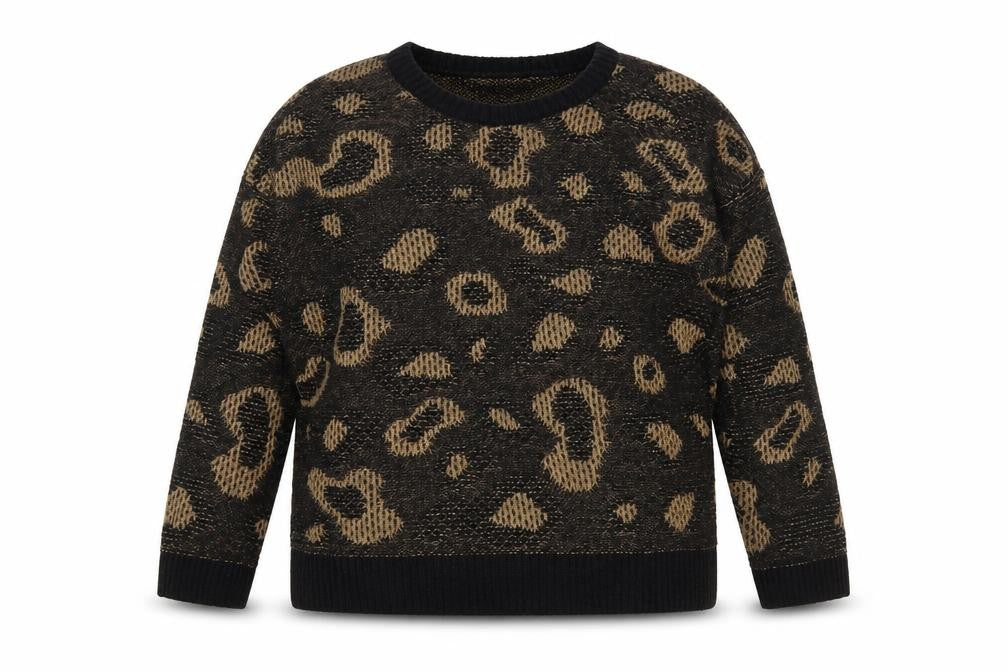 New Look Women's Black Animal Print Pullover Jumper Size 14