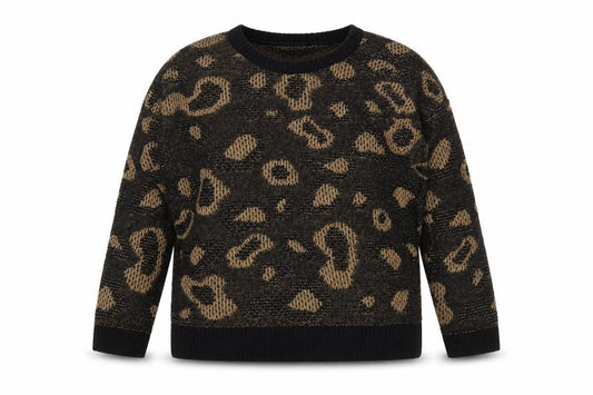 Front view of New Look Women's Black Animal Print jumper, size 14