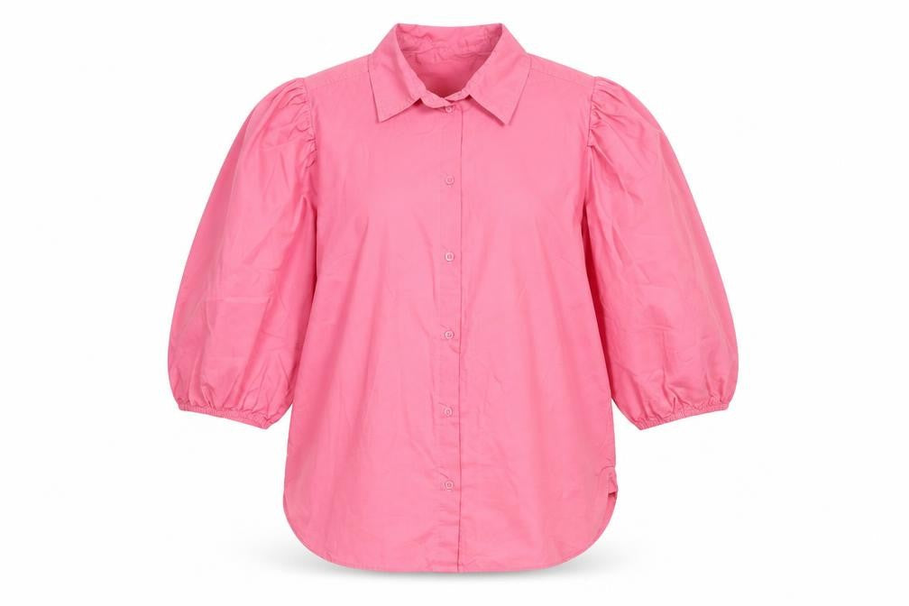 H&M Women's Pink XS Button-Up Shirt, 3/4 Sleeve, Casual
