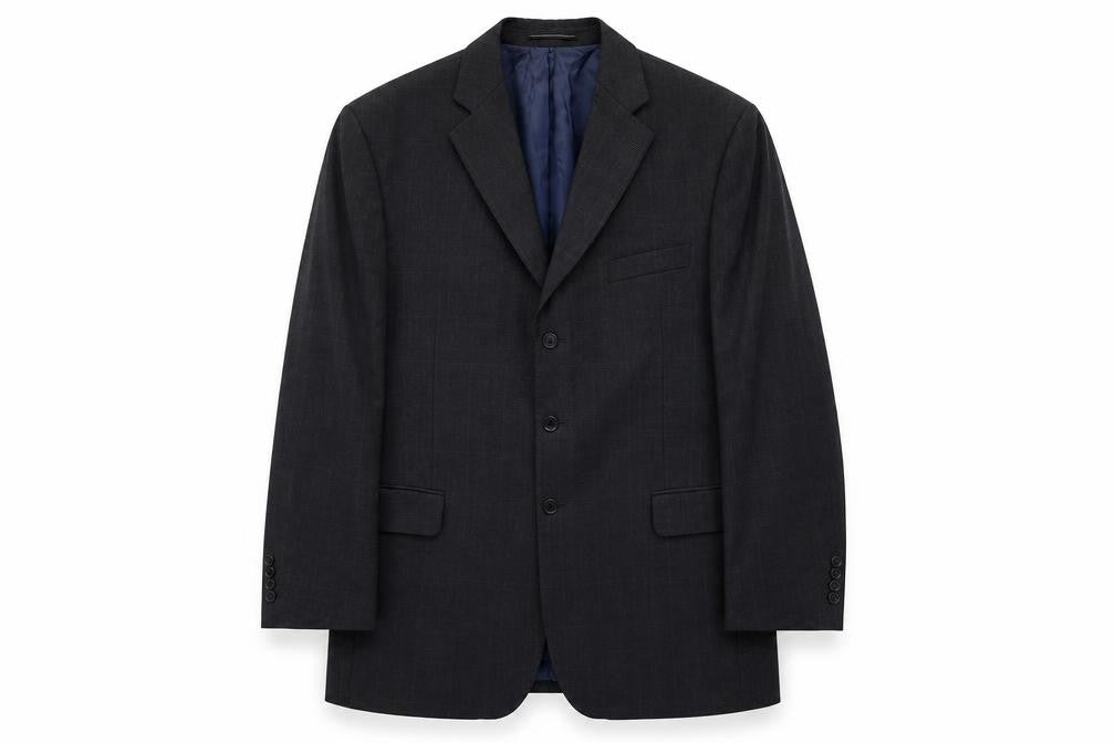 Reda Men's Grey Blazer 46 Long Wool Notch Lapel