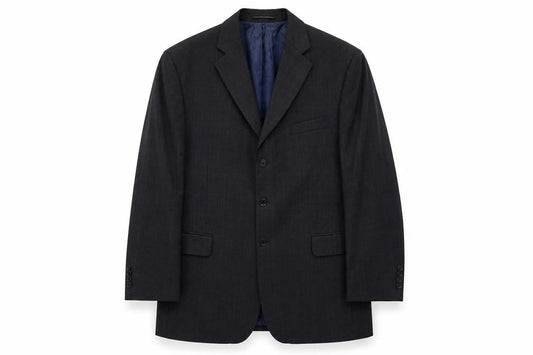 Reda Men's Grey Blazer 46 Long Wool Notch Lapel