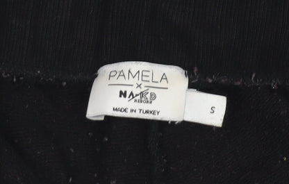Brand and care label for NA-KD Women's Black Jogger Trousers, Small Size