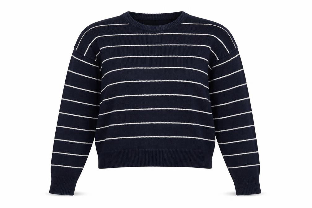 Brandy Melville Women's Blue Striped Pullover Jumper