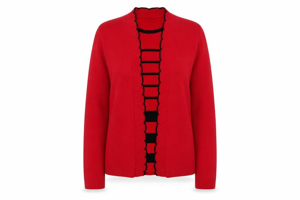 Pure & Natural Women's Red Cardigan Size S