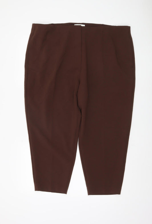 Marks and Spencer Women's Brown Plus Size Trousers