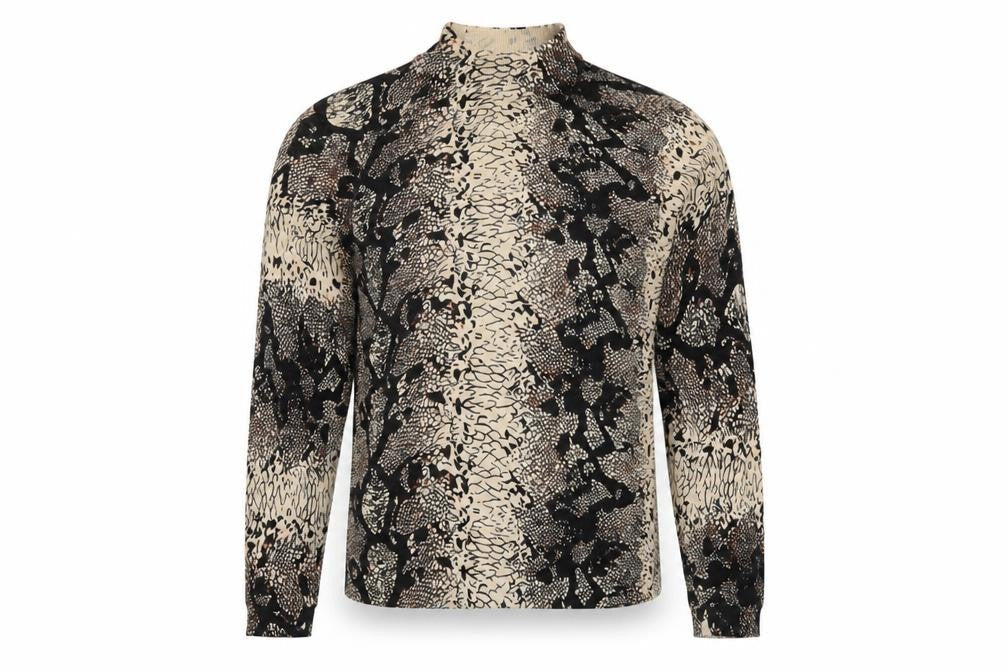 Diva Women's Beige Black Animal Print Jumper S/M
