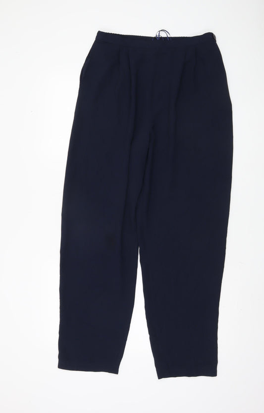 Frank Usher Women's Navy Trousers, Size 16, Elastic Waist