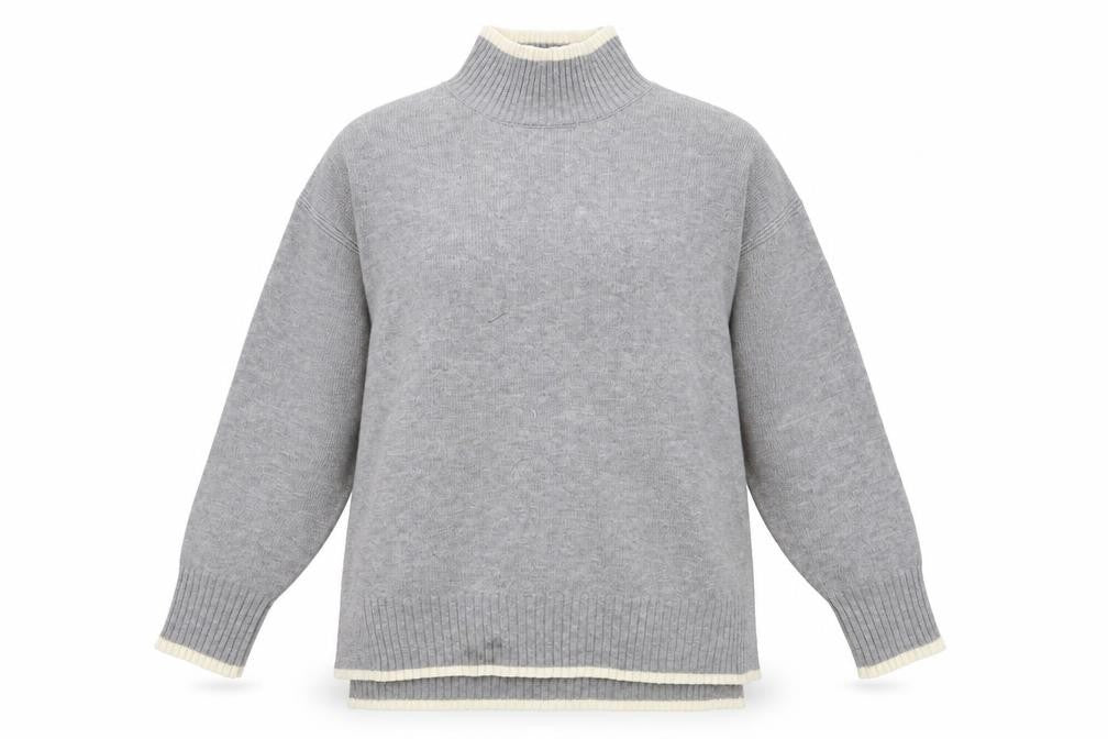 Amara Reya Women's Grey Mock Neck Pullover Jumper M