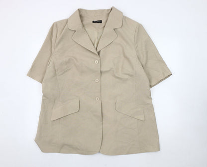 Additional front view of Essence Women's Beige Blazer, size 18