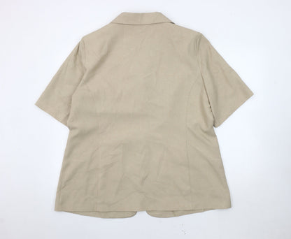 Back view of Essence Women's Beige Blazer, size 18