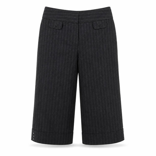 CMD Women's Black Striped Cropped Trousers Size 16