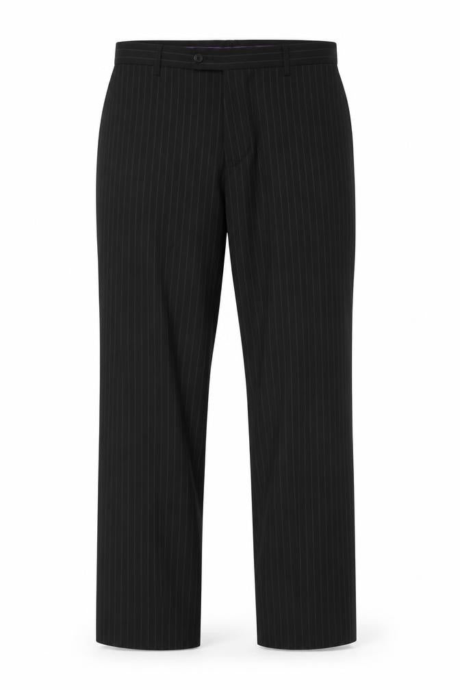 Avenue Men's Black Striped Dress Pants 34R