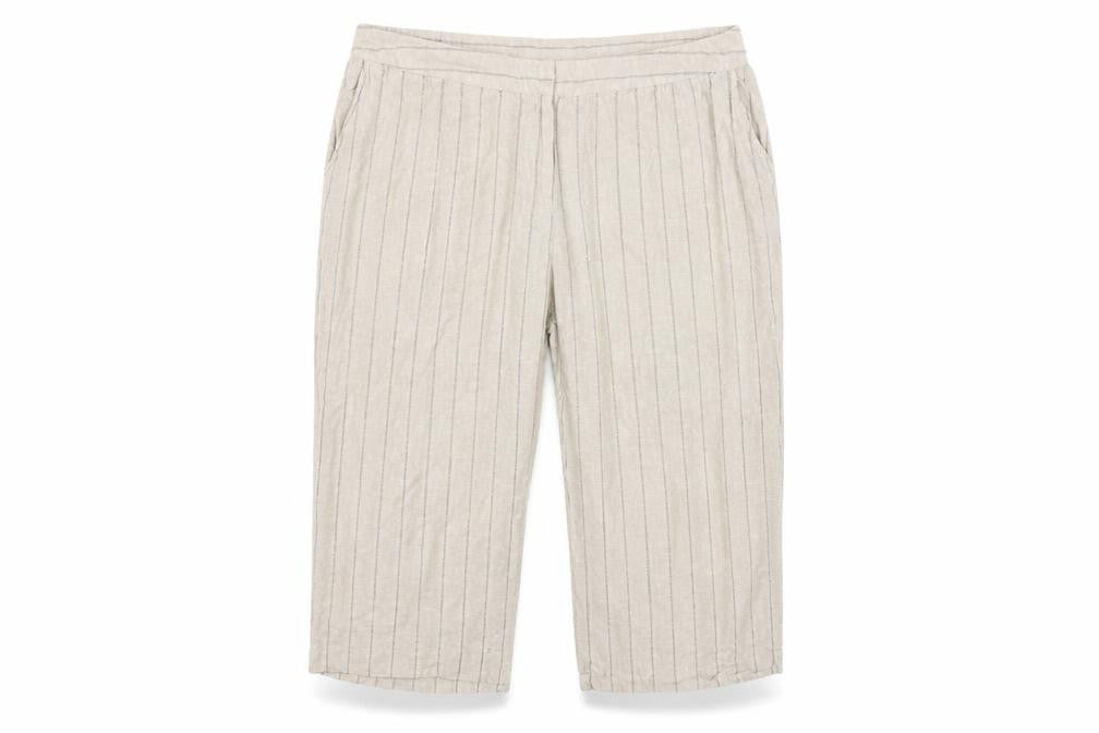 Capsule Women's Beige Striped Cropped Trousers Size 30