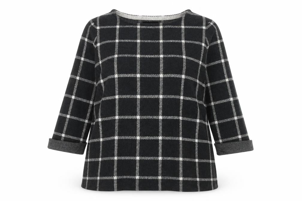 Cynthia Rowley Women's Black Check Jumper Plus Size 20