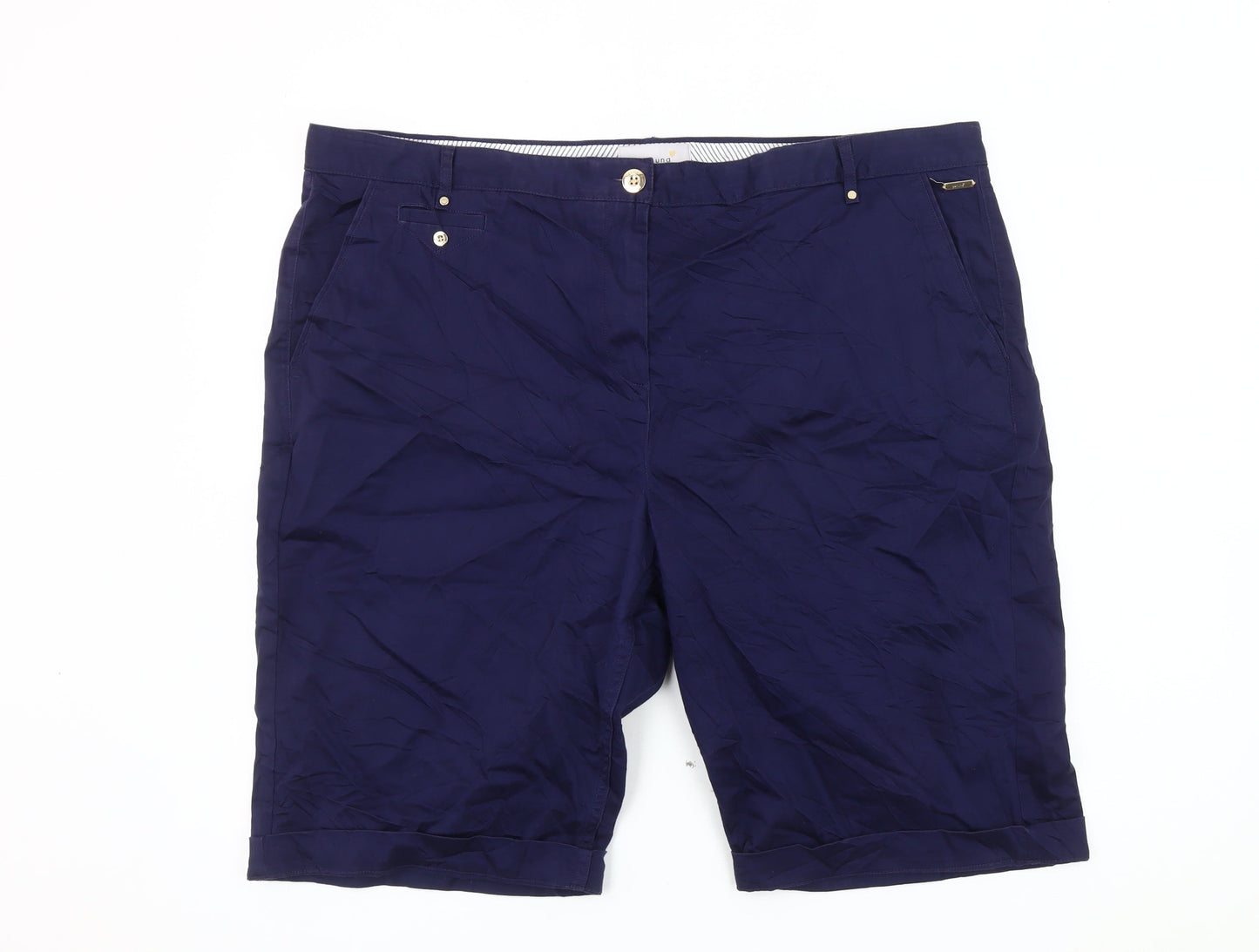 Marks and Spencer Women's Blue Chino Shorts Size 22