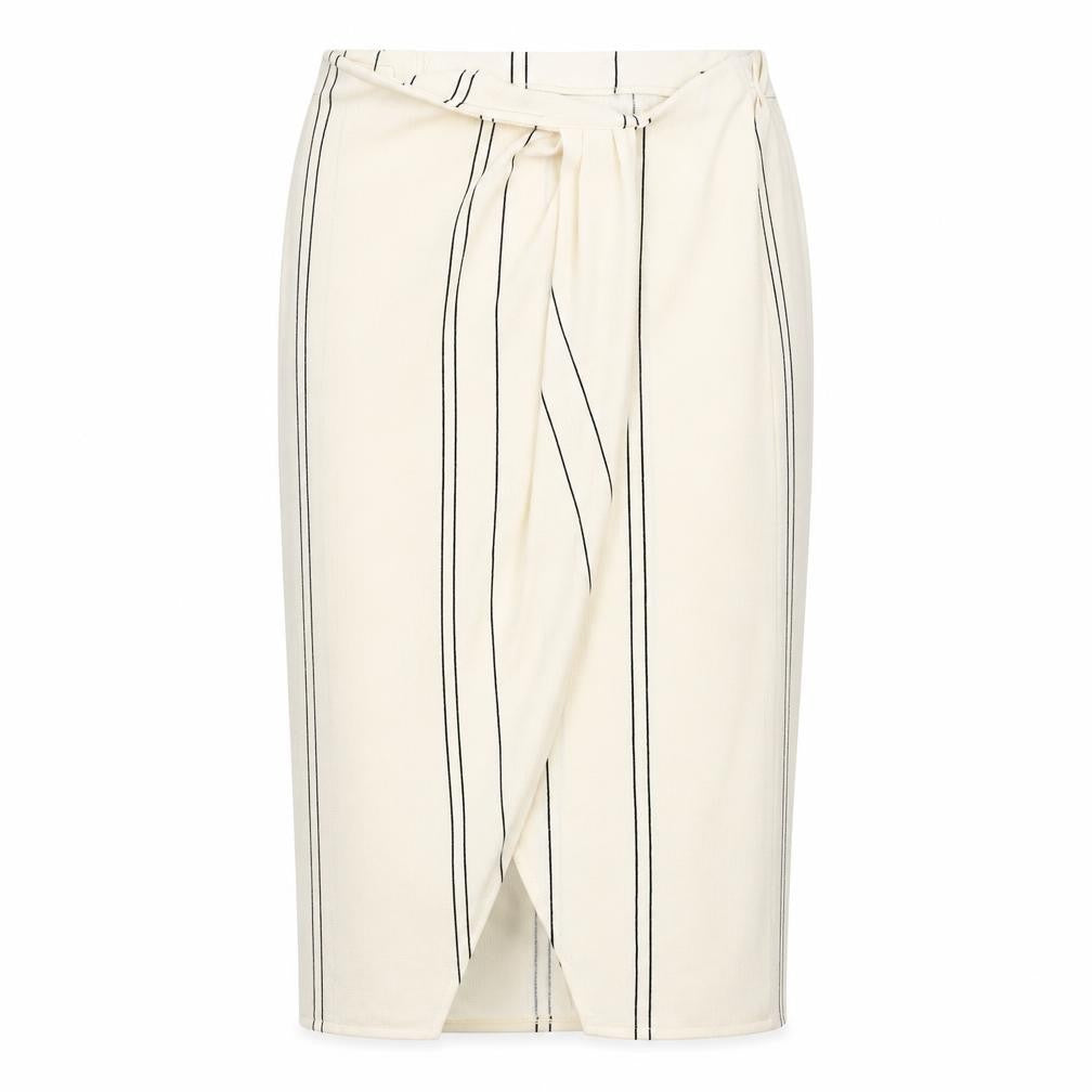 H&M Women's Ivory Striped Pencil Skirt Size 14