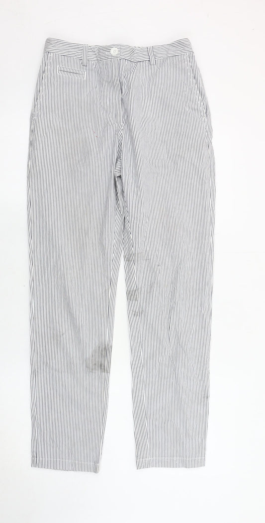 Marks and Spencer Women's Blue Striped Trousers, Size 8
