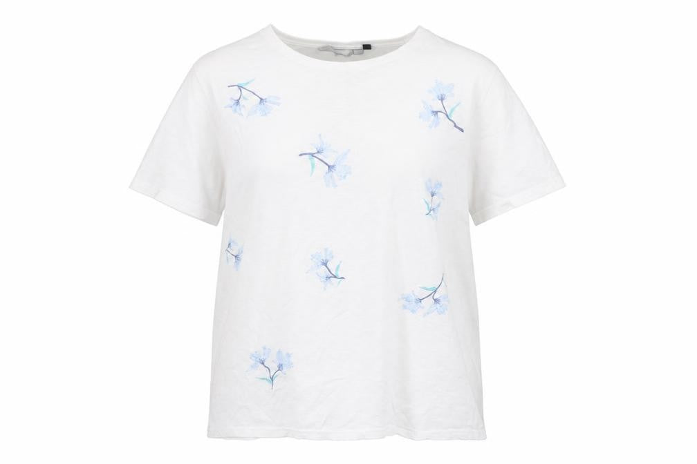 ISLE Essentials Women's White L Floral T-Shirt