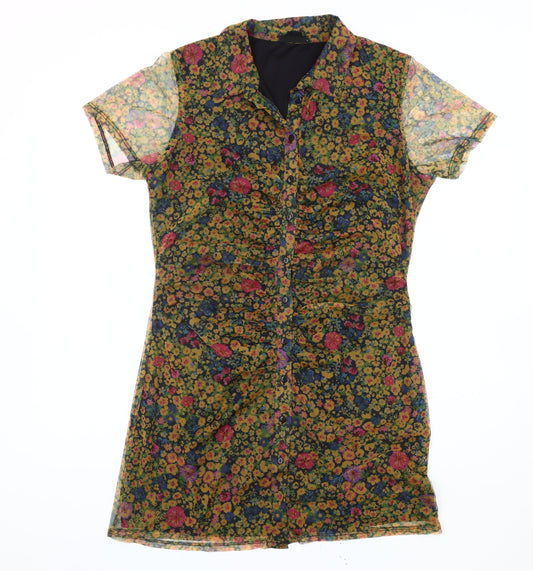 Wednesday's Girl Women Multicoloured Floral Shirt Dress L