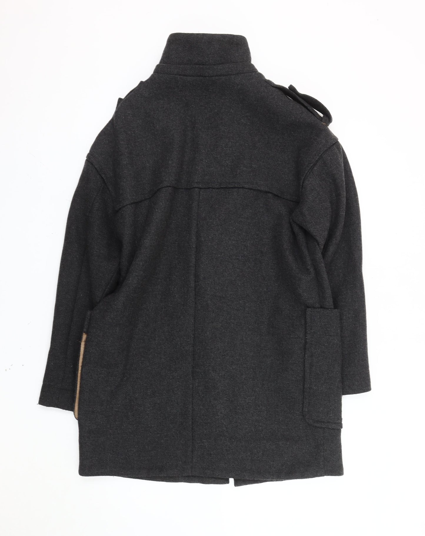 Mango Men's Grey Wool Military Coat S