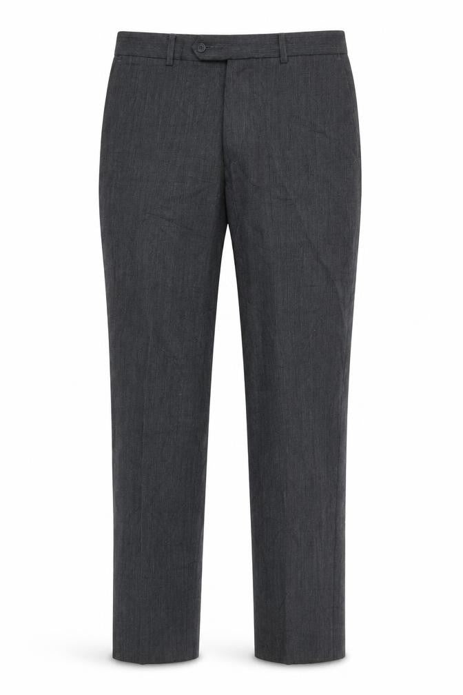 Linea Men's Grey Dress Pants, Size 32S, Wool Blend