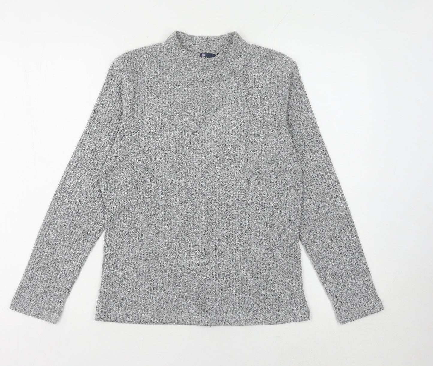 Dash Women's Grey Mock Neck Pullover Jumper Size 10