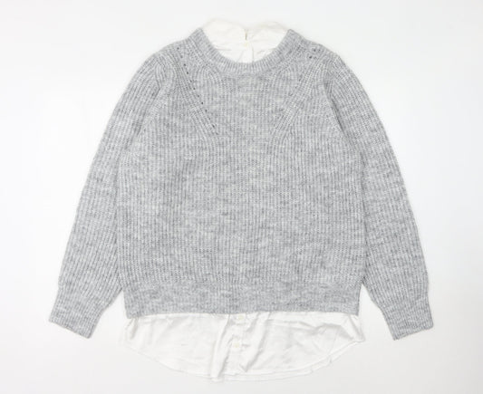 Next Women's Grey Knit Pullover Jumper M