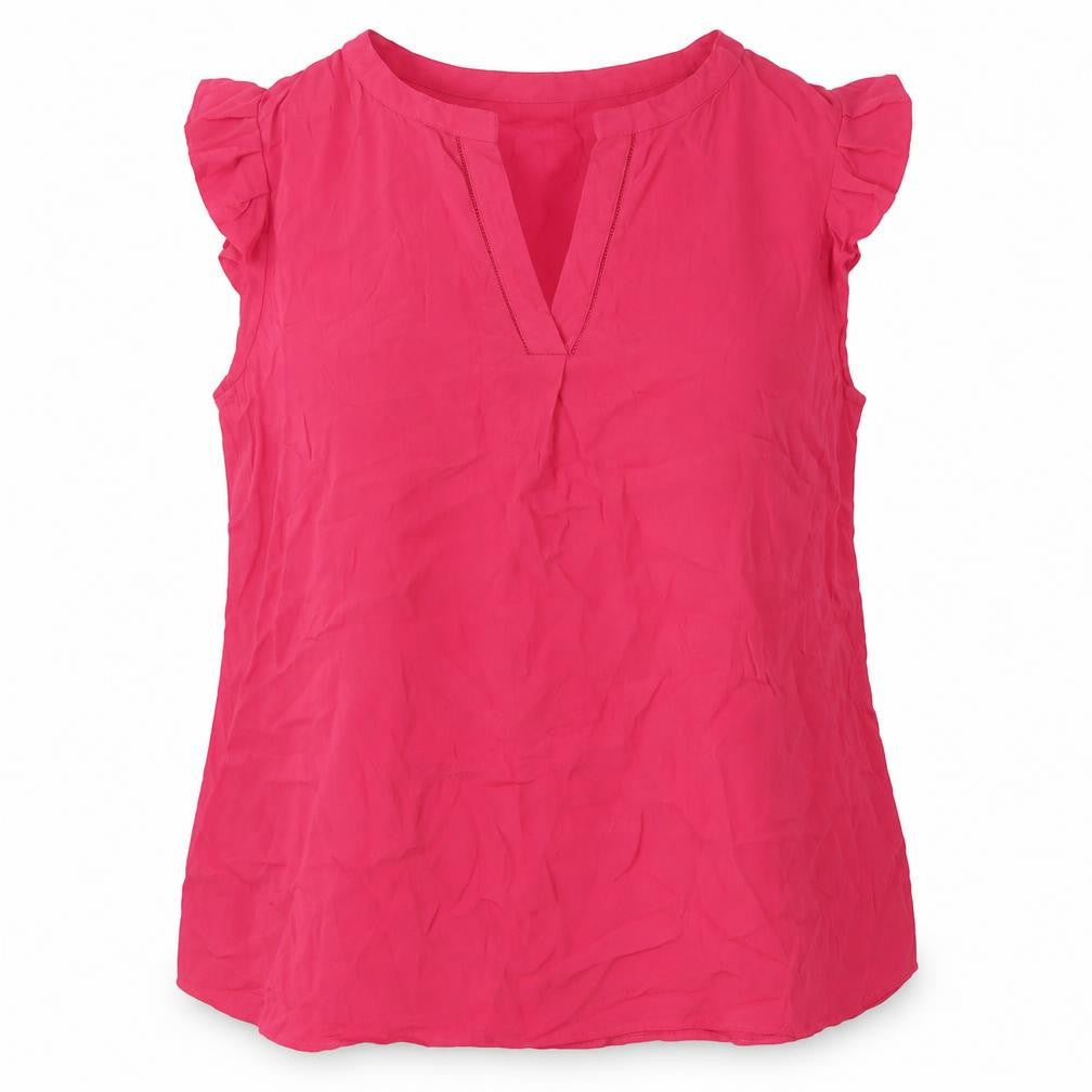 Monsoon Women's Red V-Neck Sleeveless Blouse, Size 20