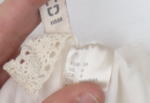 H&M Women's Ivory Off-Shoulder Blouse, Size 8