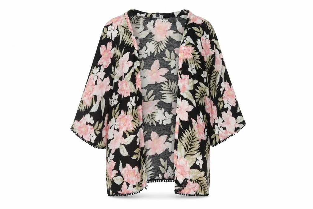 New Look Women's Floral Kimono, Size 8, Multicoloured
