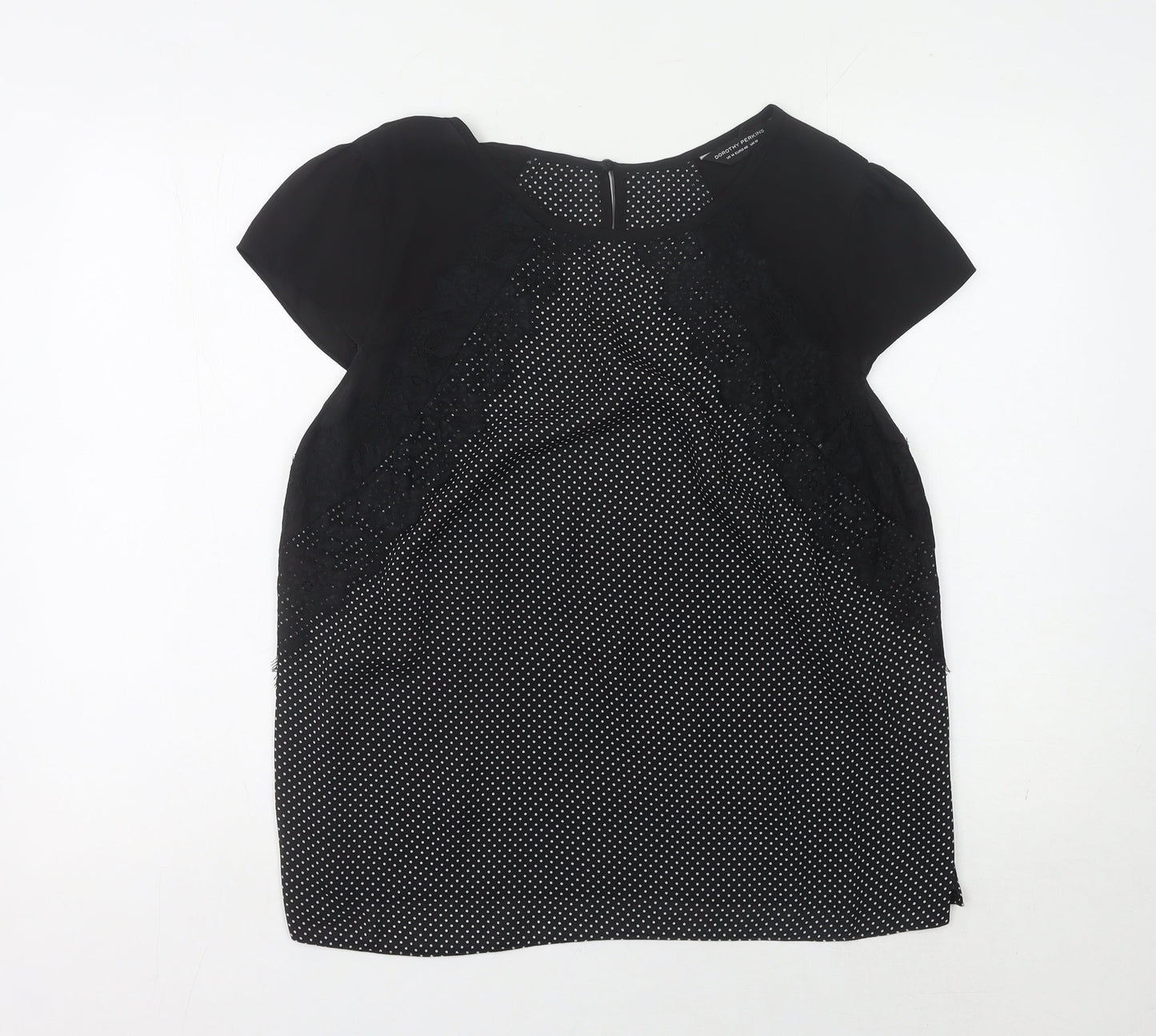 Dorothy Perkins Women’s Black Polka Dot Lace Blouse UK18