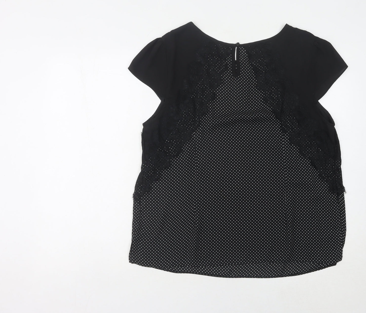 Dorothy Perkins Women’s Black Polka Dot Lace Blouse UK18