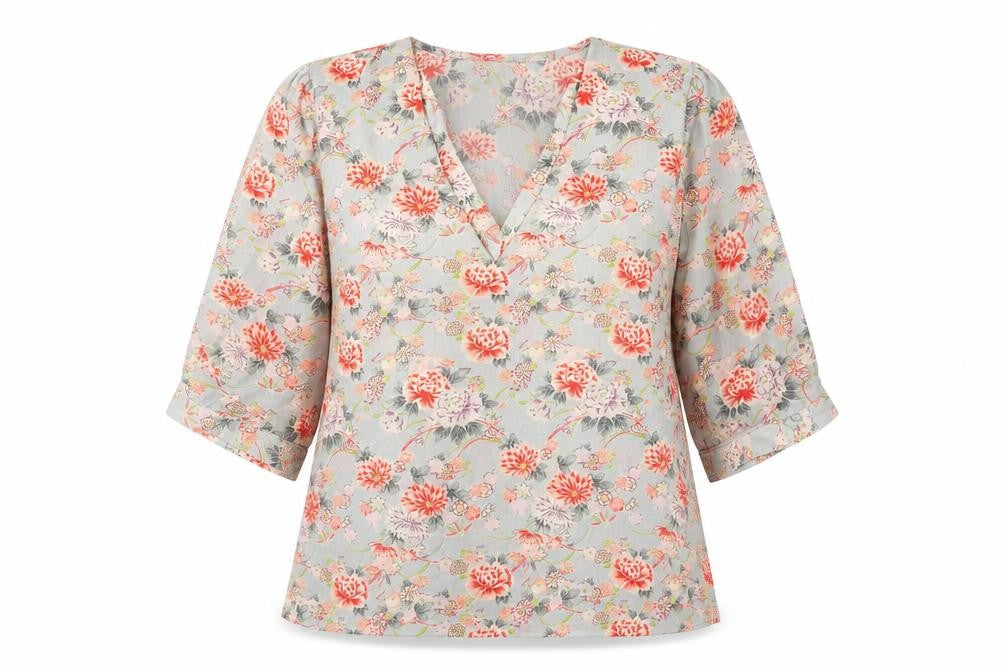 Oasis Women's Floral Chiffon Blouse, Multicoloured, Size 12