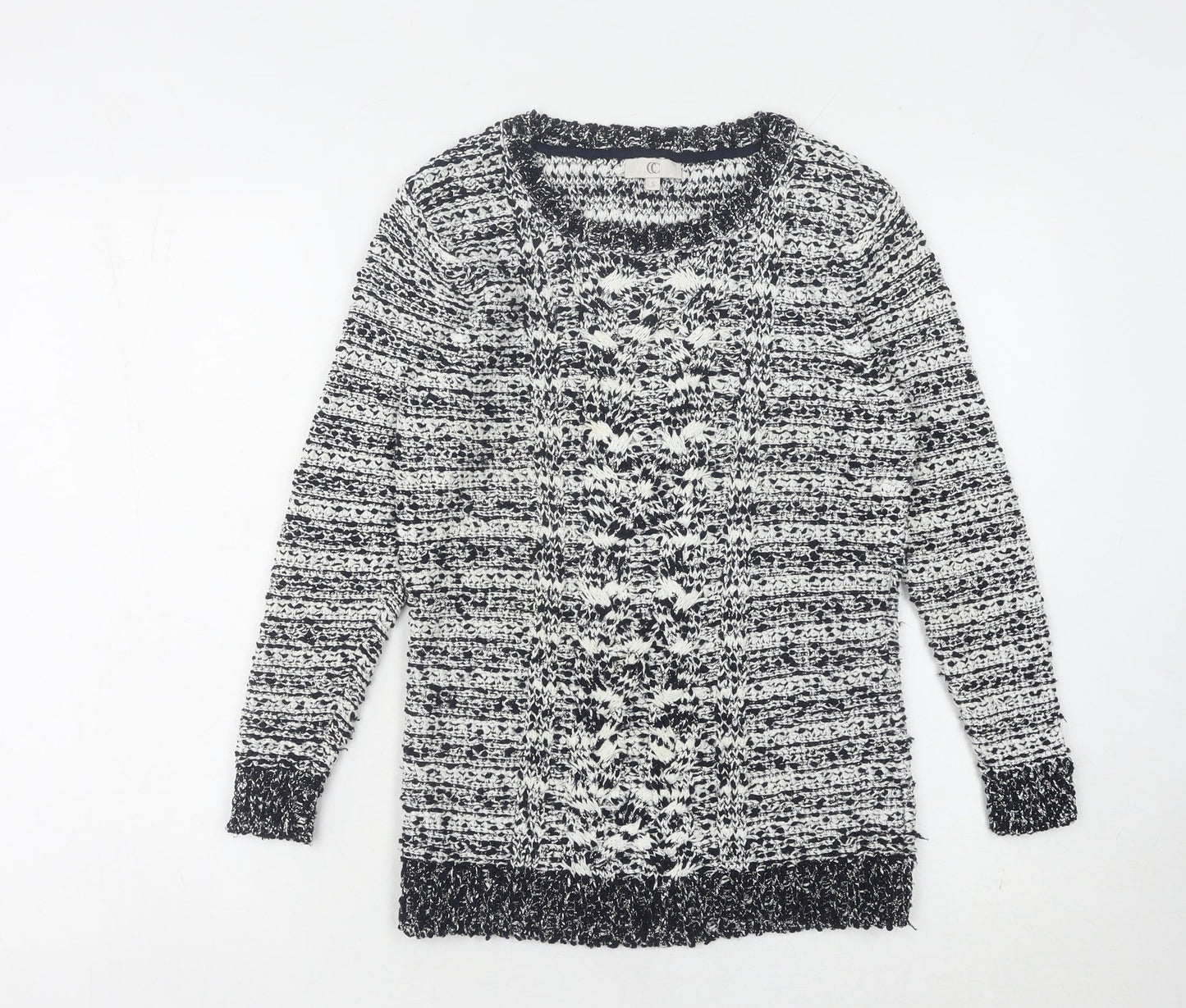 CC Women's S Multicoloured Chunky-Knit Pullover Jumper