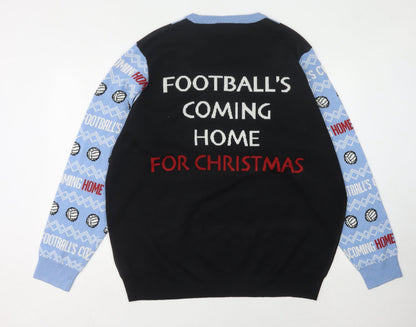 Additional front view of F&F Men's Black 2XL Pullover Christmas Jumper