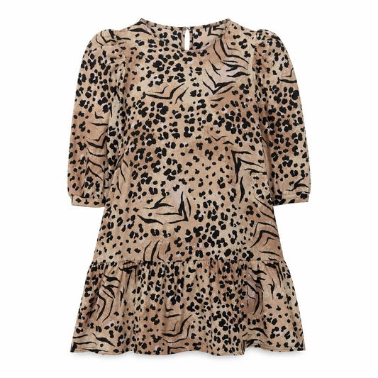 New Look Ladies Beige Animal Print Dress Size 14