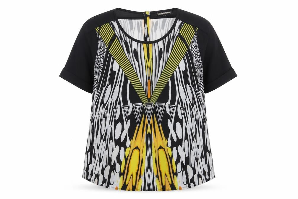 Biba Women's Multicoloured Blouse, Size 8, Geometric Design