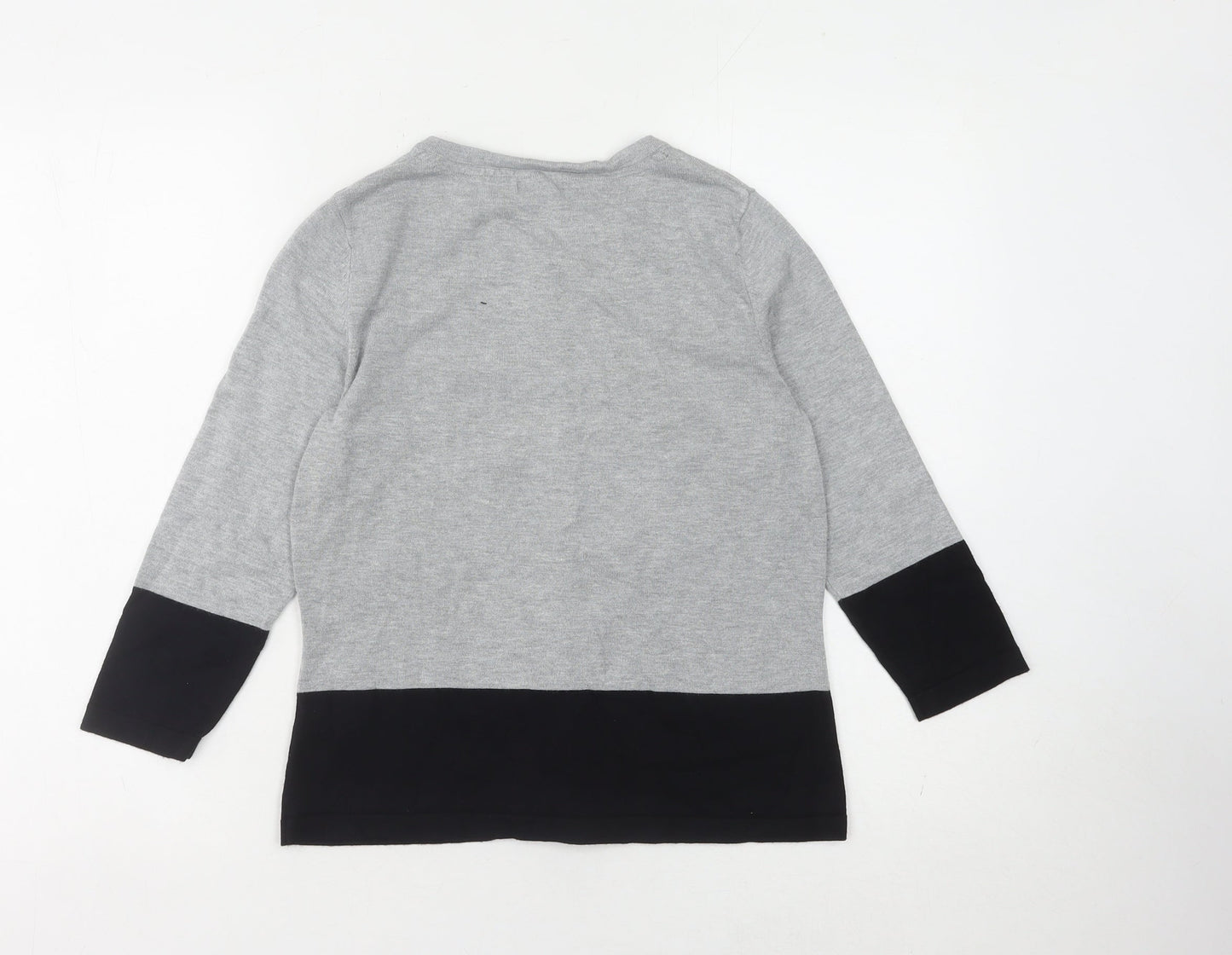 M&Co Womens Grey Cardigan Size 12, 3/4 Sleeve