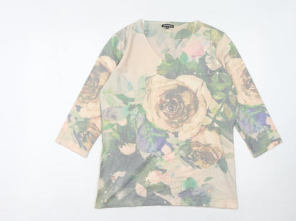 Casamia Women's Multicoloured Floral V-Neck Jumper M