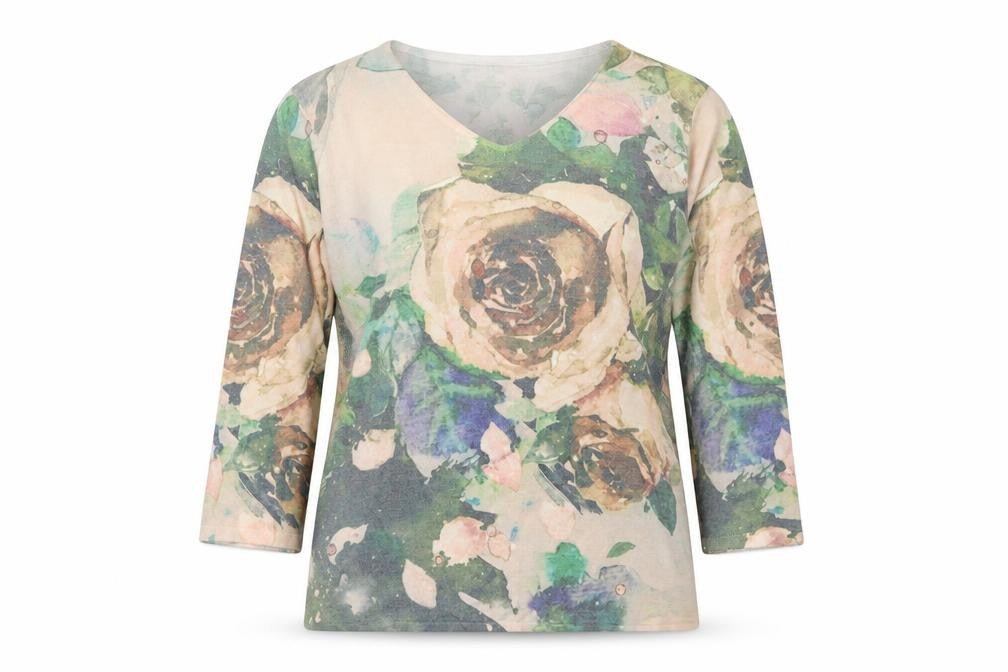 Casamia Women's Multicoloured Floral V-Neck Jumper M