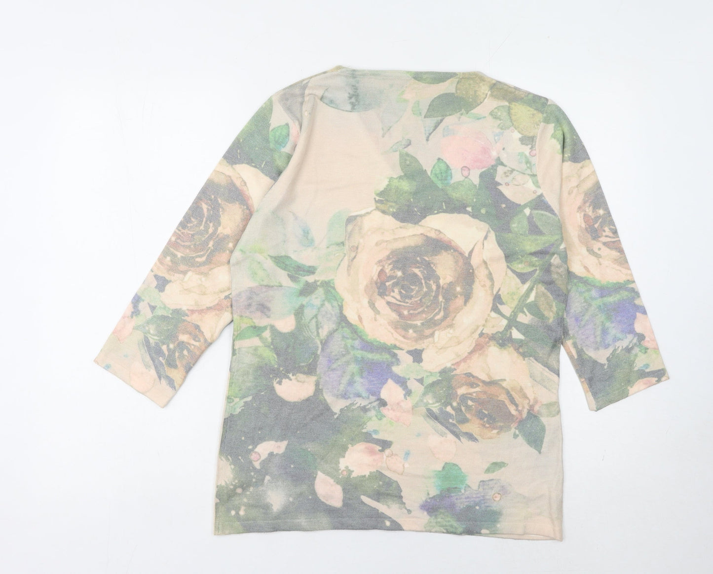 Casamia Women's Multicoloured Floral V-Neck Jumper M